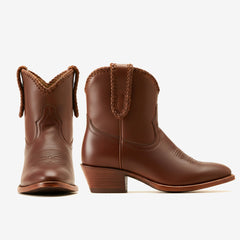 Tuhoomall Comfortable Western Style Ankle Boots for Women, Casual Workwear, Round Toe, Chunky Heel, Seasonless, Woven Colorblock Design