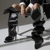 Tuhoomall Knee High Boots for Women Stiletto Heel Shark Booties