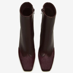 Tuhoomall Fashion Casual Ankle Boots with Chunky Heel, Zip Closure, Snake Pattern for Everyday and Work Wear, Stylish Short Boots