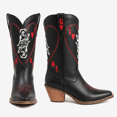 Tuhoomall Western Style Women's Cowboy Boots, Embroidered Ankle Booties for Travel, Outdoor Fashion, Parties, and Casual Wear