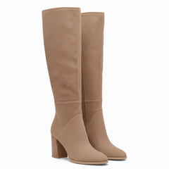 Tuhoomall Fashion Boots with Zipper Closure, Square Toe, Chunky Heel for Party, Office, Casual Wear - All Season Comfortable Style