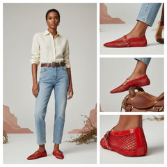 Tuhoomall Ballet Flats For Women, Adjustable Buckle, Elegant Pointed Toe, Comfortable Rubber Sole, Perfect For Parties And Performances