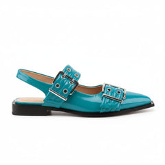 Tuhoomall Comfortable Low Heel Platform Shoes with Adjustable Metal Buckle for Casual and Office Use, Ideal for All-Season Wear