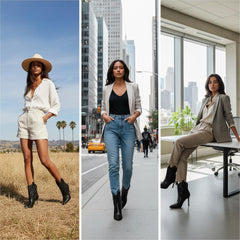 Tuhoomall Western Rhinestone Stiletto Ankle Boots, 3.54in High Heel, Slip-On Fashion for Parties and Casual Outings