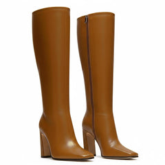 Tuhoomall Fashion Ankle Boots for Women, Comfortable Chunky Heel, Zipper Closure, Casual Daily Wear, Travel and Work Suitable, Classic Solid Color