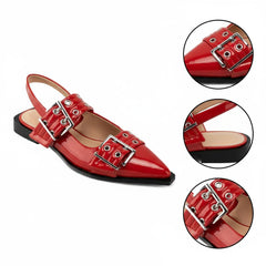 Tuhoomall Comfortable Low Heel Platform Shoes with Adjustable Metal Buckle for Casual and Office Use, Ideal for All-Season Wear