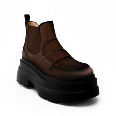 Tuhoomall Fashionable Women's Loafers Ankle Boots With 6cm Thick Sole For Everyday Use Stylish Waterproof Design In Solid Color