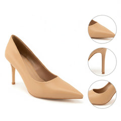 Tuhoomall Stylish High Heels for Parties and Dances, Gradient Design, Pointed Toe, 8cm Stiletto Heels, Slip-On, Rubber Sole, Synthetic Leather Lining