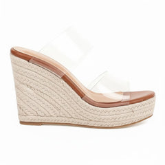 Tuhoomall Womens Wedge Sandals Summer Casual Slip-On Non-Slip Espadrille Style 12cm Platform