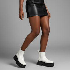 Tuhoomall Fashion Casual Waterproof Ankle Boots with Thick Sole, Round Toe, Easy Slip-On Design for Daily Office Wear