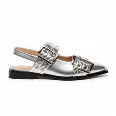 Tuhoomall Comfortable Low Heel Platform Shoes with Adjustable Metal Buckle for Casual and Office Use, Ideal for All-Season Wear