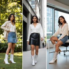 Tuhoomall Stylish Chunky Heel Ankle Boots with Rhinestone Tassels, Pointed Toe, Zipper Closure, Perfect for Parties and Travel