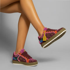 Tuhoomall Comfortable Flat Shoes For Women - Stylish Geometric Patterns, Perfect For Travel And Outdoor Activities, Featuring Removable Straps And Decorative Studs