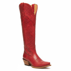 Tuhoomall Western Knee High Boots with Embroidered Design, 2.25 Inch Chunky Heel, Perfect for Fashion, Travel, Parties and Everyday Wear