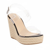 Tuhoomall Comfortable Bohemian Style Slip-On Wedge Sandals with 11 CM Heel for Travel - Waterproof, Solid Color, Open Toe Design Tuhoomall