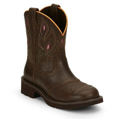 Tuhoomall Western Cowboy Ankle Boots for Women, Floral Embroidery Low Heel Short Booties, Fashion Casual Everyday Wear