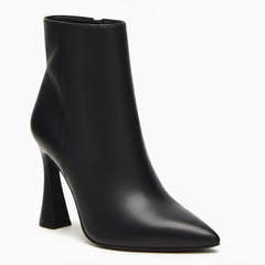 Tuhoomall Stylish Women's Ankle Boots, Pointed Toe, Chunky Heel, Zipper Closure, All-Season Versatile Footwear