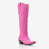 Tuhoomall Western Style Over-The-Knee Boots with Embroidery and Studs for Parties, Performances, Travel, and Fashionable Casual Wear Tuhoomall