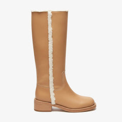 Tuhoomall Women's Boots, Comfortable Slip-On, Round Toe, Casual & Formal Wear, Versatile Fashion Footwear for Spring, Autumn & Winter Tuhoomall