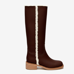 Tuhoomall Women's Boots, Comfortable Slip-On, Round Toe, Casual & Formal Wear, Versatile Fashion Footwear for Spring, Autumn & Winter