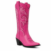 Tuhoomall Comfortable Western Boots with Embroidery, Rubber Sole, Chunky Heel, Fashion Casual Style for All Seasons Tuhoomall