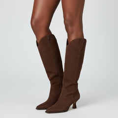 Tuhoomall Stylish Knee-High Boots for Women, Comfortable Cat Heel with Zipper Closure, Classic Solid Color for Casual, Business, and Travel