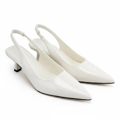 Tuhoomall Comfortable Kitten Heel Slip-On Shoes, Metallic Finish, Fashionable for Work and Travel, Made with Genuine Leather, Perfect for Spring and Summer