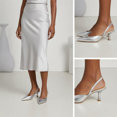 Tuhoomall High Heel Sandals for Women - Fashion Casual Pointed Toe With Mid Heel - Everyday Office Wear - Comfortable Rubber Sole