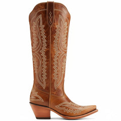 Tuhoomall Stylish Western Mid-Calf Boots for Women - Embroidered Vegan Leather, 2.76in Low Chunky Heel, Perfect for Year-Round Casual Wear