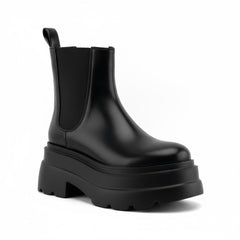 Tuhoomall Fashion Casual Waterproof Ankle Boots with Thick Sole, Round Toe, Easy Slip-On Design for Daily Office Wear