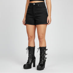 Tuhoomall Waterproof Platform Boots with Adjustable Buckle, High Heel and Anti-Slip Design for Outdoor and Rainy Day Fashion