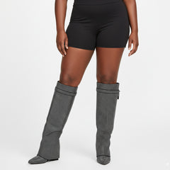 Tuhoomall Knee-High Wedge Boots with Rhinestones for Fashionable Outdoor Parties and Casual Style