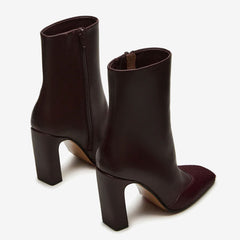 Tuhoomall Fashion Casual Ankle Boots with Chunky Heel, Zip Closure, Snake Pattern for Everyday and Work Wear, Stylish Short Boots