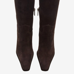 Tuhoomall Fashion Knee-High Boots for Women, Stylish Casual Wear with Chunky Heels and Zipper Detail, Versatile for Work and Everyday Use