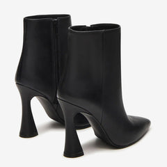 Tuhoomall Stylish Women's Ankle Boots, Pointed Toe, Chunky Heel, Zipper Closure, All-Season Versatile Footwear Tuhoomall