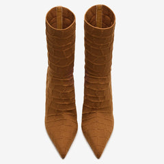 Tuhoomall Fashion Women's Ankle Boots, Stylish Pointed Toe Design, Chic High Stiletto Heels, All-Season Comfort, Easy Slip-On Closure