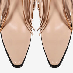 Tuhoomall Over-The-Knee High Heel Boots With Fringes And Studs For Party And Fashion Events