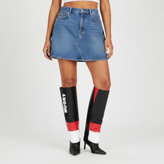 Tuhoomall Over-The-Knee Fashion Boots for Women, High Heels with Chain Detail, Stylish Casual Performance Footwear