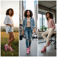 Tuhoomall Fashion Casual Ankle Boots for Women, Classic Street Style, Round Toe, Mid Heel, Lace-Up, Solid Color, Perfect for Winter Wear