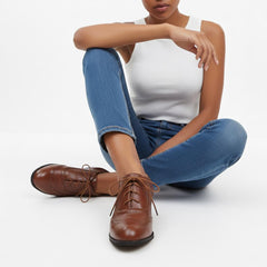 Tuhoomall Comfortable Vintage Style High Heel Dress Shoes for Office and Leisure Wear with Lace-Up Closure and Classic Round Toe Design