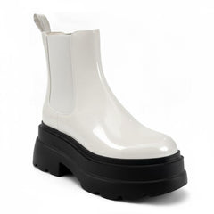 Tuhoomall Fashion Casual Waterproof Ankle Boots with Thick Sole, Round Toe, Easy Slip-On Design for Daily Office Wear