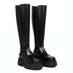 Tuhoomall Comfortable Chunky Heeled Ankle Boots With Elastic Sides For Casual, Work, Party And Everyday Wear Tuhoomall