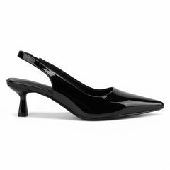 Tuhoomall Comfortable Kitten Heel Slip-On Shoes, Metallic Finish, Fashionable for Work and Travel, Made with Genuine Leather, Perfect for Spring and Summer