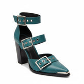 Tuhoomall Comfortable Chunky Heel Sandals with Zipper Closure and Buckle Detail, Fashionable Casual Wear for Outdoor and Work – Synthetic Leather in Solid Colors Tuhoomall