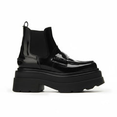 Tuhoomall Fashionable Women's Loafers Ankle Boots With 6cm Thick Sole For Everyday Use Stylish Waterproof Design In Solid Color