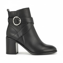 Tuhoomall Fashion Ankle Boots for Women, Comfort Short Booties with Chunky Heels, Casual Office Wear, Adjustable Metal Buckle, Rubber Sole, All-Season Style Tuhoomall