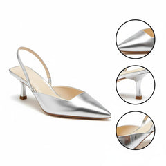 Tuhoomall High Heel Sandals for Women - Fashion Casual Pointed Toe With Mid Heel - Everyday Office Wear - Comfortable Rubber Sole