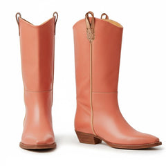 Tuhoomall Western Snip Toe Ankle Boots for Women, Classic All-Season Chunky Heel Rubber Sole, Easy Slip-On Design, Perfect for Casual and Office Wear