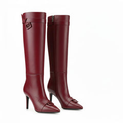 Tuhoomall Comfortable Knee-High Party Boots - Stylish Pointed Toe, Elegant High Stiletto Heel - Perfect for Casual Spring, Autumn, Winter Wear