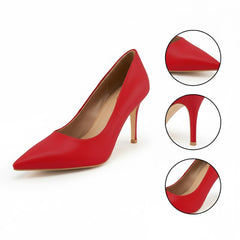 Tuhoomall Stylish High Heels for Parties and Dances, Gradient Design, Pointed Toe, 8cm Stiletto Heels, Slip-On, Rubber Sole, Synthetic Leather Lining